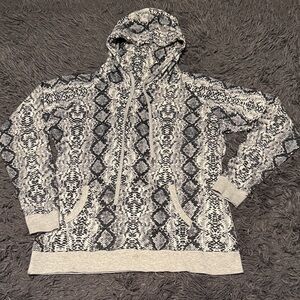 WinWin Black and Gray Patterned Hoodie